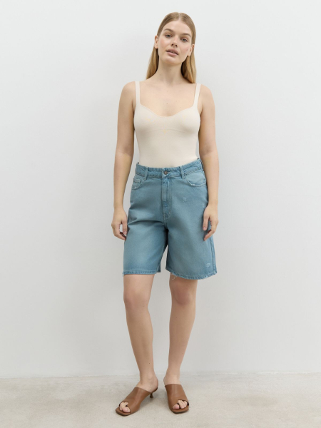 Шорты джинсовые с винтажным эффектом AroundClothes&Knitwear  купить онлайн