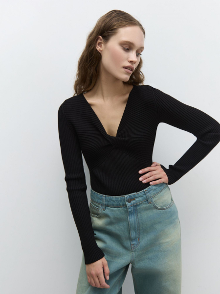 Боди из вискозы с узлом AroundClothes&Knitwear  купить онлайн