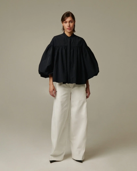 Блуза с акцентными рукавами Anmuse  купить онлайн
