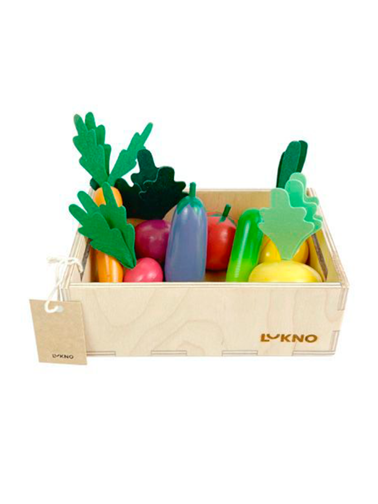 Набор игрушечных овощей в ящике LUKNO, серия Iskusno Bunny Hill  купить онлайн