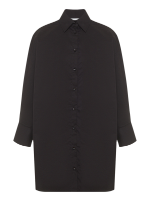 Платье-рубашка из хлопка (черный) (OS, черный)