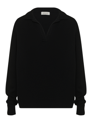 Джемпер-поло в мужском стиле из смесового кашемира (Черный) (OS, черный)