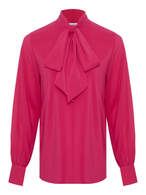 Блуза с бантом (фуксия) (XS, фуксия)