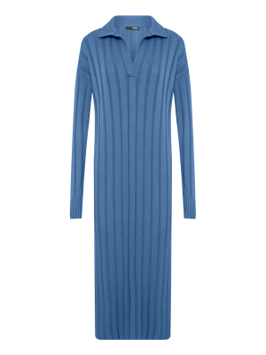 Платье-поло (синий) (OS, синий)