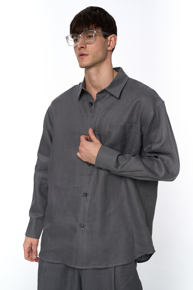 Рубашка оверсайз мужская из льна MR by MERÉ  купить онлайн