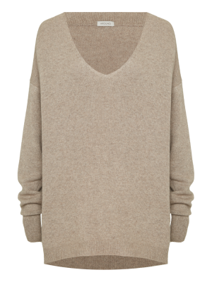 Пуловер из смесового кашемира (серо-бежевый) (ONE SIZE, Серо-бежевый)