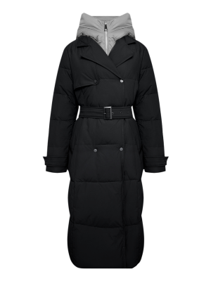Пальто утепленное (черный) (XS, черный)