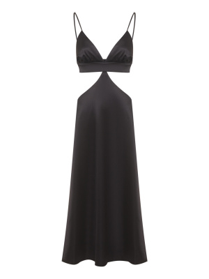 Платье с фигурными разрезами (Цвет: черный) (XS, черный)