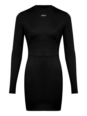 Платье каркасное (черный) (XS, черный)