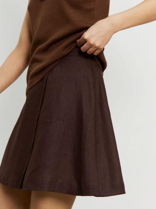 Юбка-мини изо льна AroundClother&Knitwear 2711_19 купить онлайн