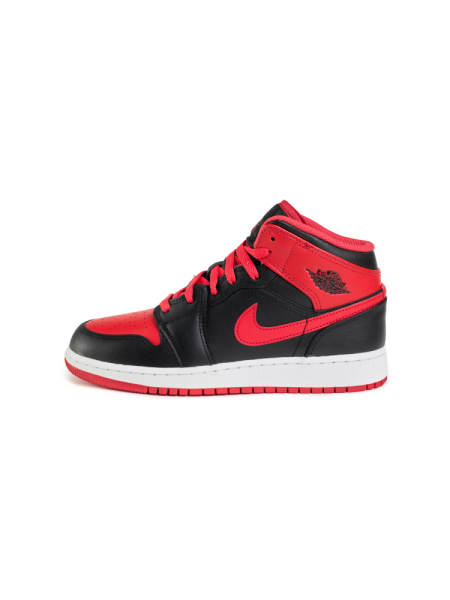 Кроссовки подростковые Jordan 1 Mid "Alternate Bred" NKDADDYS SNEAKERS, цвет: красный DQ8423-060 |новая коллекция купить онлайн