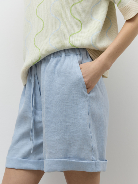 Шорты на завязках изо льна AroundClothes&Knitwear  купить онлайн