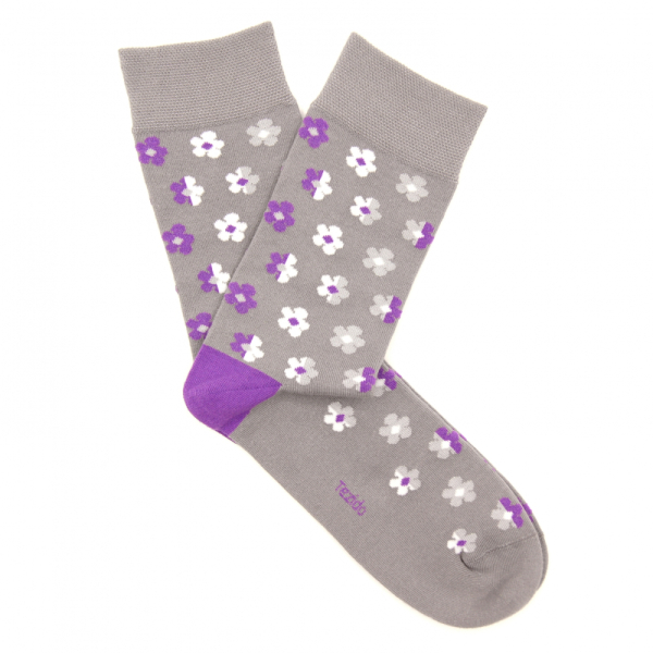 Носки Цветы Tezido, цвет: Светло-серый Т2873,36-40 купить онлайн