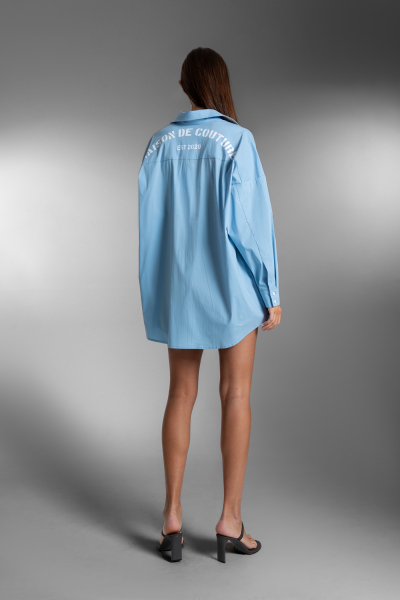 Рубашка обьемная с карманом MAISON (SKY BLUE) (S, SKY BLUE)