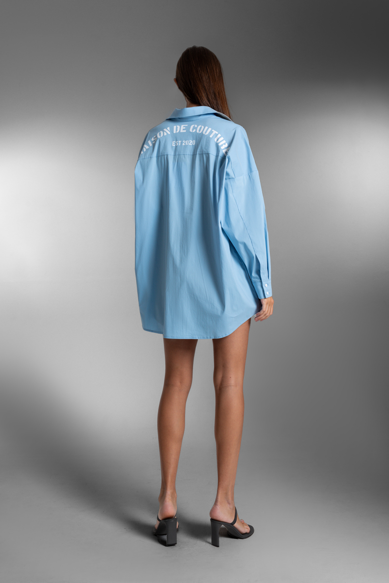 Рубашка обьемная с карманом MAISON (SKY BLUE) (M, SKY BLUE)