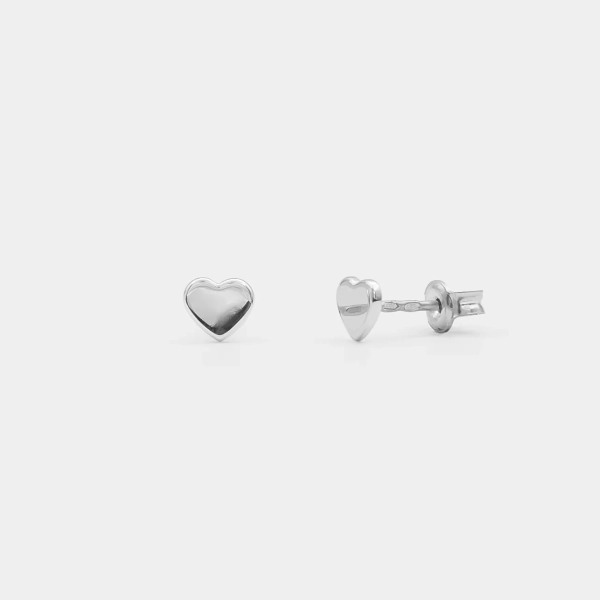 Пусеты сердце Qiu Darkrain, цвет: серебро, PL4027 купить онлайн