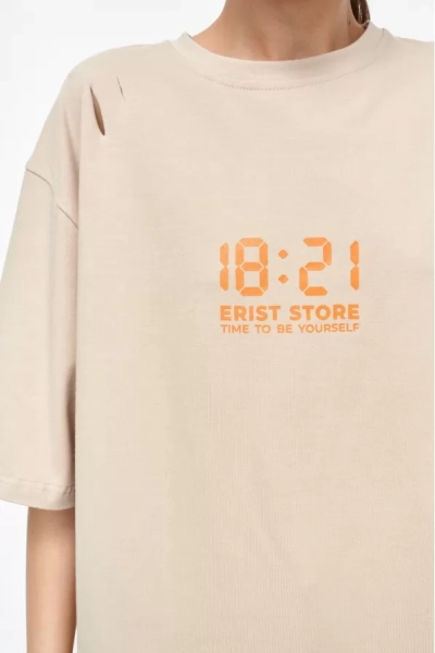 Футболка ERIST TIME Beige Erist store со скидкой  купить онлайн