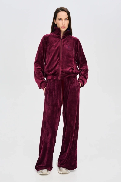 Брюки широкие из велюра F/W 24/25 Label .B, цвет: burgundy Pt.18.3.3932.1124BRG |новая коллекция купить онлайн