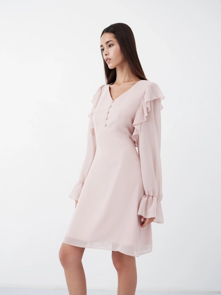 Платье-мини из шифона SOLO·U  купить онлайн
