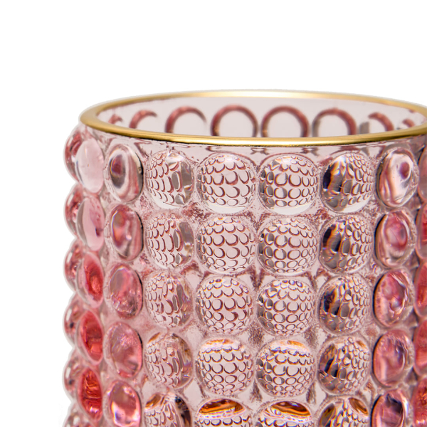 Декоративный подсвечник из цветного стекла МАГАМАКС, цвет: розовый Star-4 купить онлайн