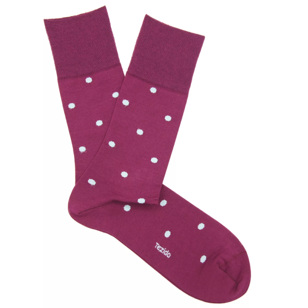 Носки Luxury Mercerized Cotton Dots Tezido, цвет: малиновый  купить онлайн