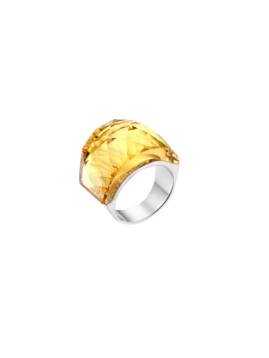 Кольцо жёлтое "Sunny Bunny" Tata Shop, цвет: серебро,  со скидкой купить онлайн