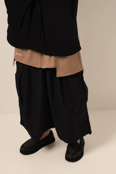 Кюлоты KINOMO OVERSIZE CULOTTES CARGO TASLAN/BLACK RICE, цвет: Чёрный, НФ-00000270 купить онлайн