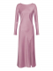 Платье из атласа с разрезом (Цвет: розовый) (M, розовый)