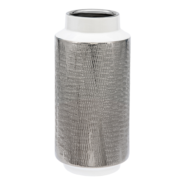 Декоративная ваза Контраст МАГАМАКС, цвет: белый с серебром Cha11-L купить онлайн