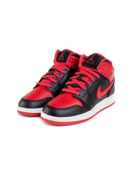 Кроссовки подростковые Jordan 1 Mid "Alternate Bred" NKDADDYS SNEAKERS, цвет: красный DQ8423-060 |новая коллекция купить онлайн