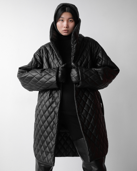 Стеганая куртка из экокожи ASYA SEMYONOVA 00-00001224 купить онлайн