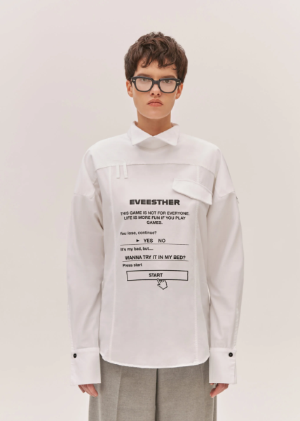 Рубашка перевернутая EVE GAME Eve&Esther, цвет: белый, AW23-7060-O купить онлайн