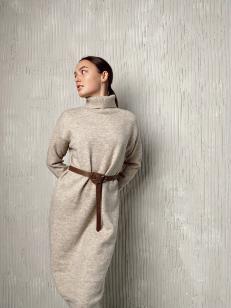 Платье с кашемиром средней длины Ricoco  купить онлайн