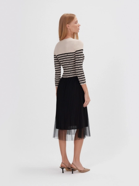Платье трикотажное с юбкой из фатина SOLO·U  купить онлайн