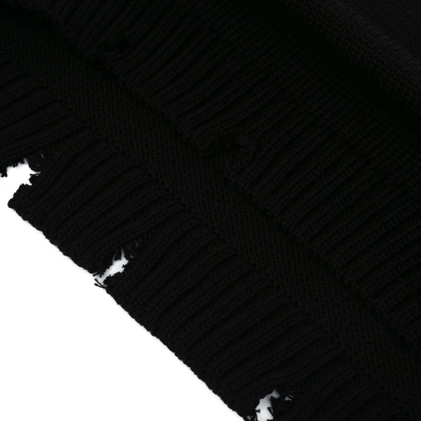 PANASIAN TORN SWEATER/BLACK