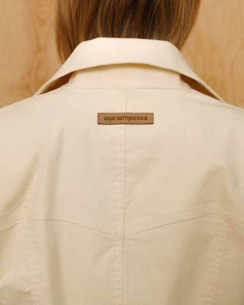 Куртка из вельвета ASYA SEMYONOVA, цвет: молочный, 00-00002056 купить онлайн