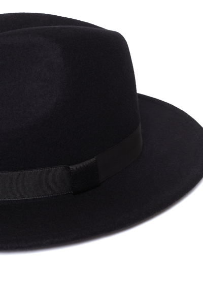Шляпа федора фетровая с лентой Canotier, цвет: Чёрный  купить онлайн