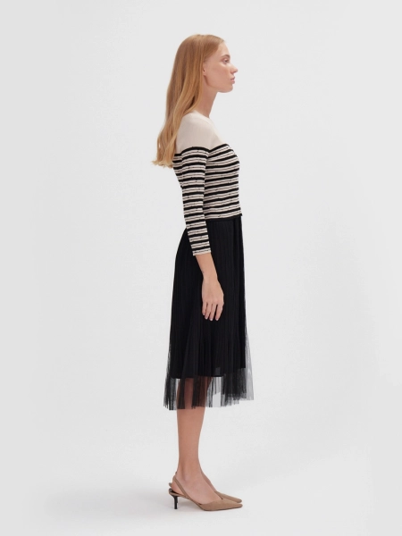 Платье трикотажное с юбкой из фатина SOLO·U  купить онлайн