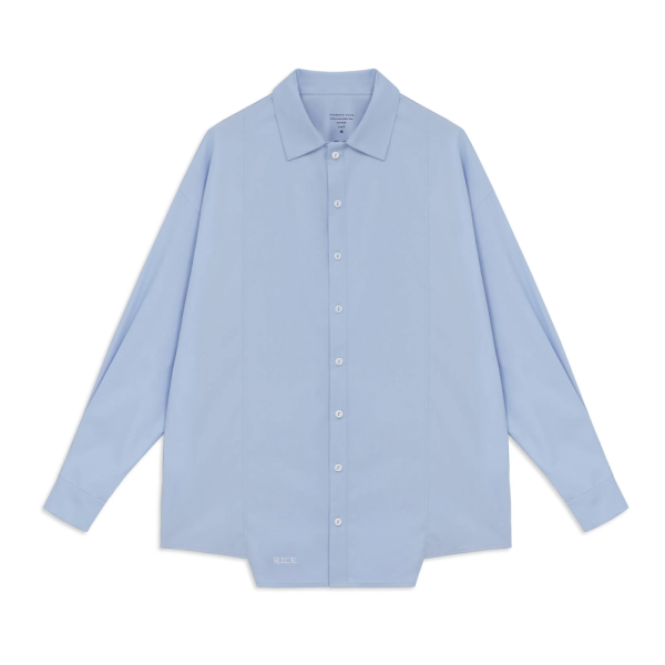 KINOMO SHIRT BLUE WITH COLLAR LONG SLEEVE RICE  купить онлайн
