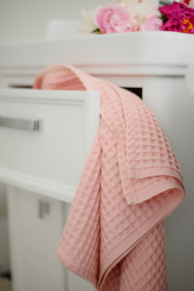 Большое вафельное полотенце "Розовый леденец" Towels  купить онлайн