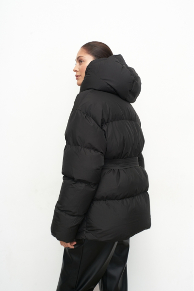 Куртка с поясом Black (черный) Erist store  купить онлайн