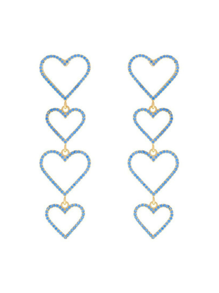 Серьги длинные Heart blue ÁMOXY s0060 купить онлайн