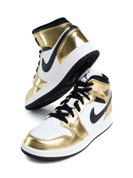 Кроссовки подростковые Jordan 1 Mid "Metallic Gold" GS NKDADDYS SNEAKERS  купить онлайн