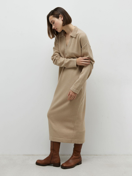 Платье-поло из смесового кашемира AroundClother&Knitwear  купить онлайн