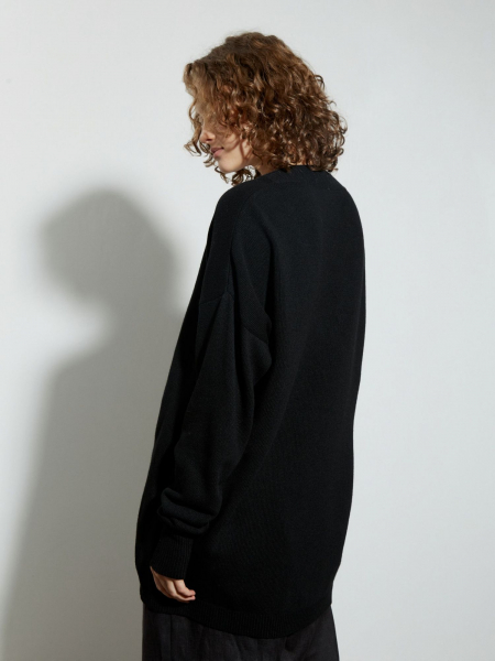 Пуловер из смесового кашемира (черный) (ONE SIZE, черный)
