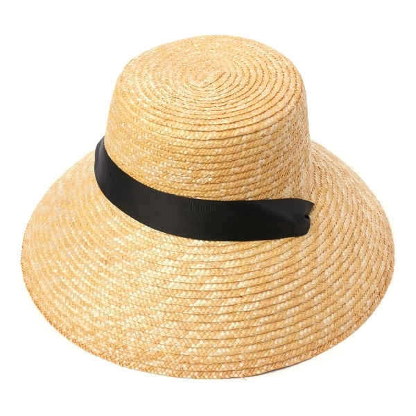 Шляпа соломенная купол с завязками Canotier  купить онлайн