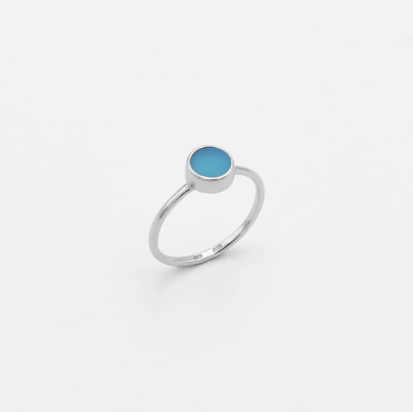 Кольцо с матовым голубым агатом Barne Darkrain, цвет: серебро, DR4017 купить онлайн