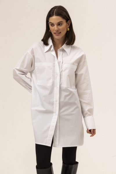 Рубашка удлиненная (белый) (XS, белый)