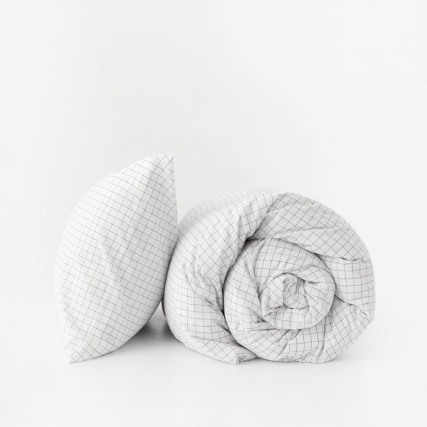 Комплект постельного белья вареный xлопок MORФEUS, цвет: melange white b51203 со скидкой купить онлайн