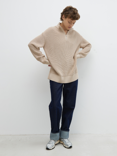 Джемпер с молнией из хлопка AroundClother&Knitwear  купить онлайн